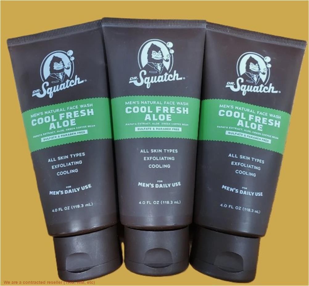 LOT OF 3!!! DR. SQUATCH Face Wash – Cool Fresh Aloe – 4oz