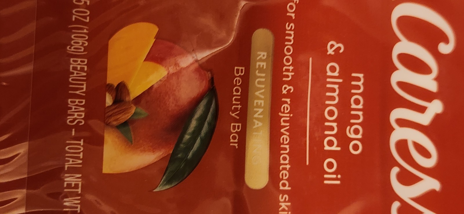 Pkg Of 4 Bars Caress Mango & Almond Oil Rejuvenating Beauty Bar Skincare