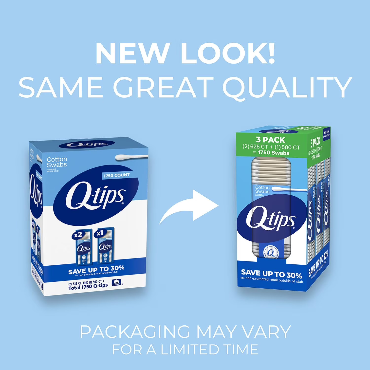 Q-tips Cotton Swabs (625 ct., 2 pk. + 500 ct., 1 pk.) Great Price