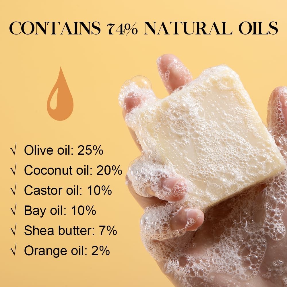 Eco-Friendly 5oz Orange Soap Bar – Nourishing & Exfoliating for Sensitive Skin