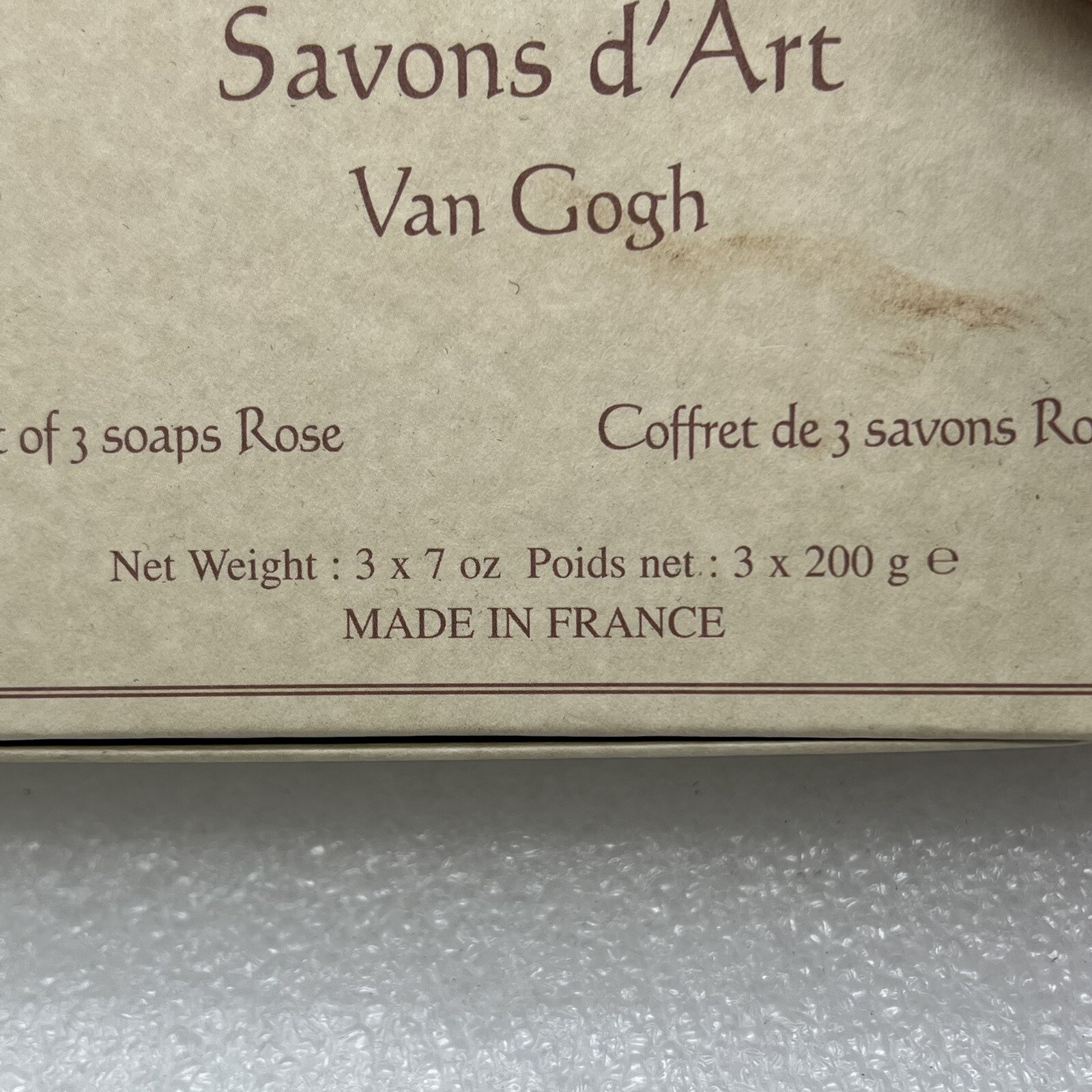 Art Soaps Savons d’Art Van Gogh 3 Soaps Rose Gift Box Van Gogh Sunflowers France