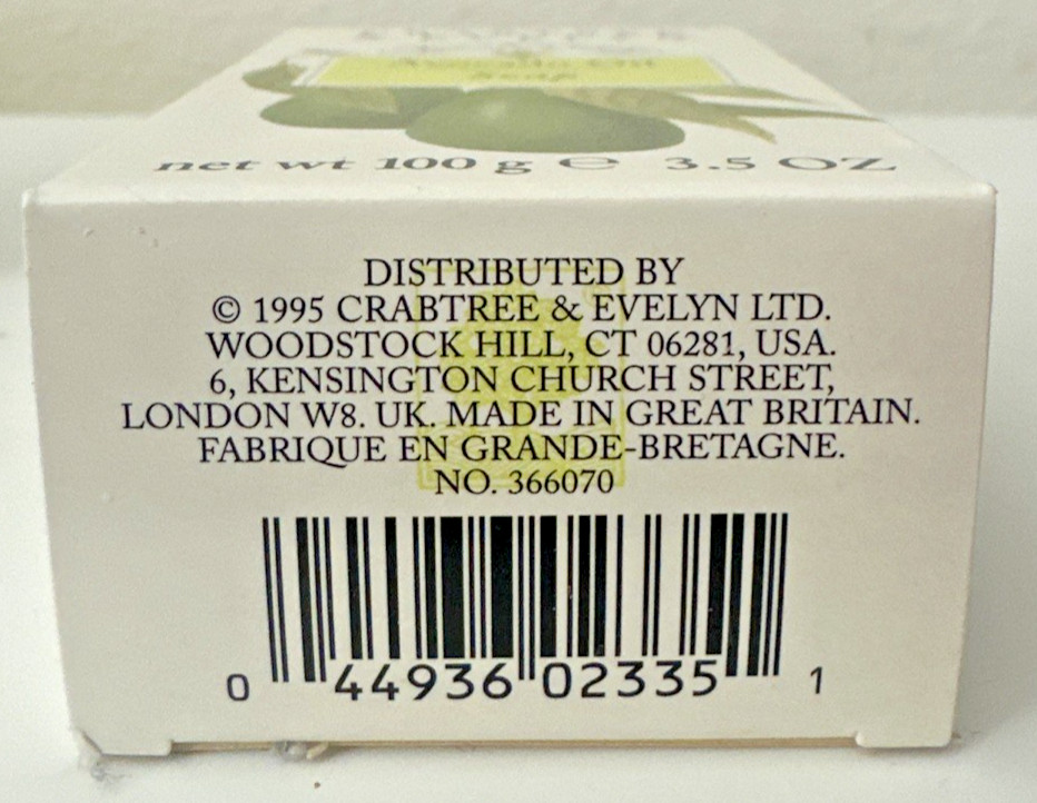 Crabtree & Evelyn AVOCADO OIL Soap Bars Set Of 3 VINTAGE 1995 Great Britain New