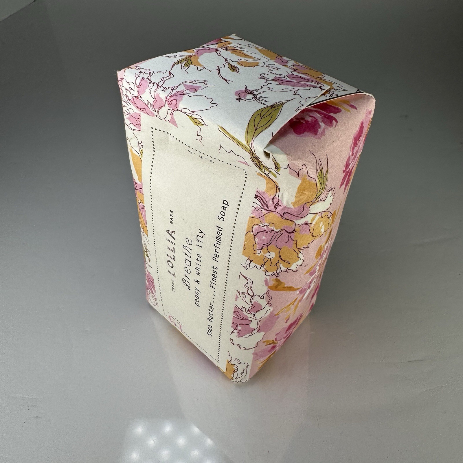 LOLLIA Breathe Peony & White Lily Shea Butter Finest Perfumed Soap 5 oz Made USA