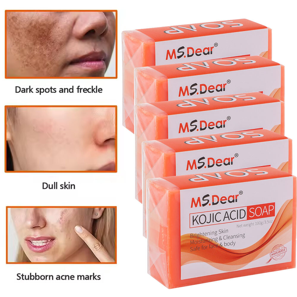 3/5x Kojic Acid Soap Bars Dark Spot Remover Turmeric Brightening Face Body Skin