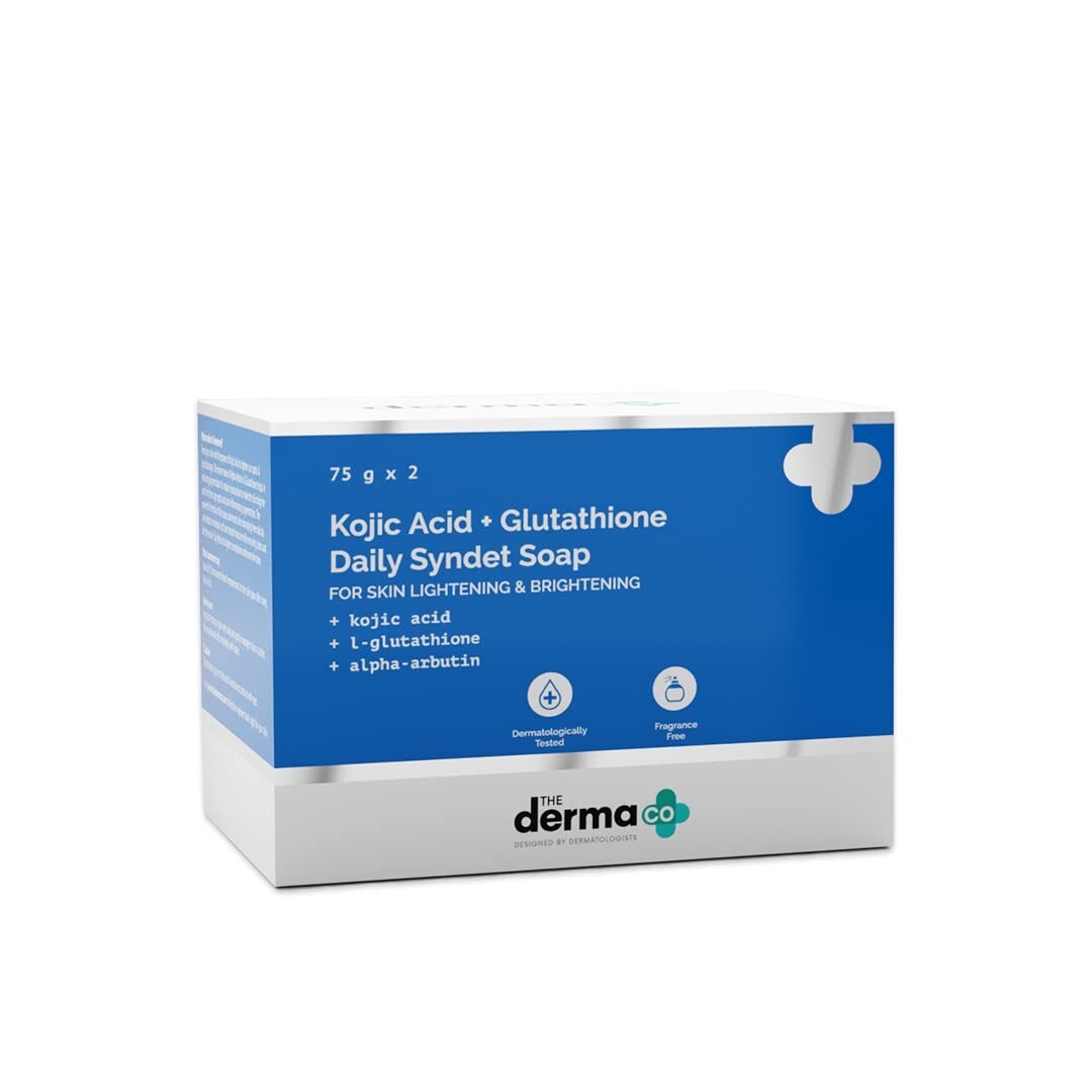 The Derma Co Kojic + Glutathione Daily Syndet Brightening Soap, 75 G X 2