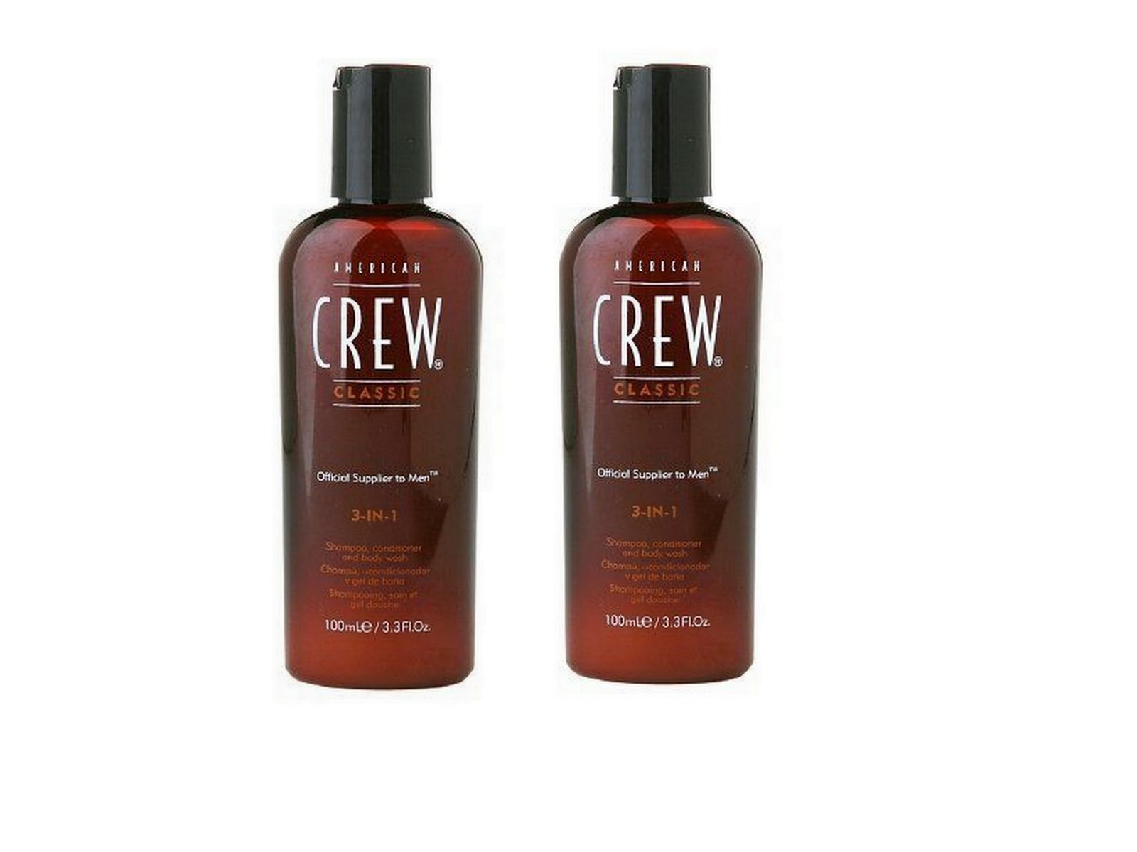 Lot 2 American Crew Classic 3-IN-1 LOT Two 3.3 fl Travel Size TSA Approved