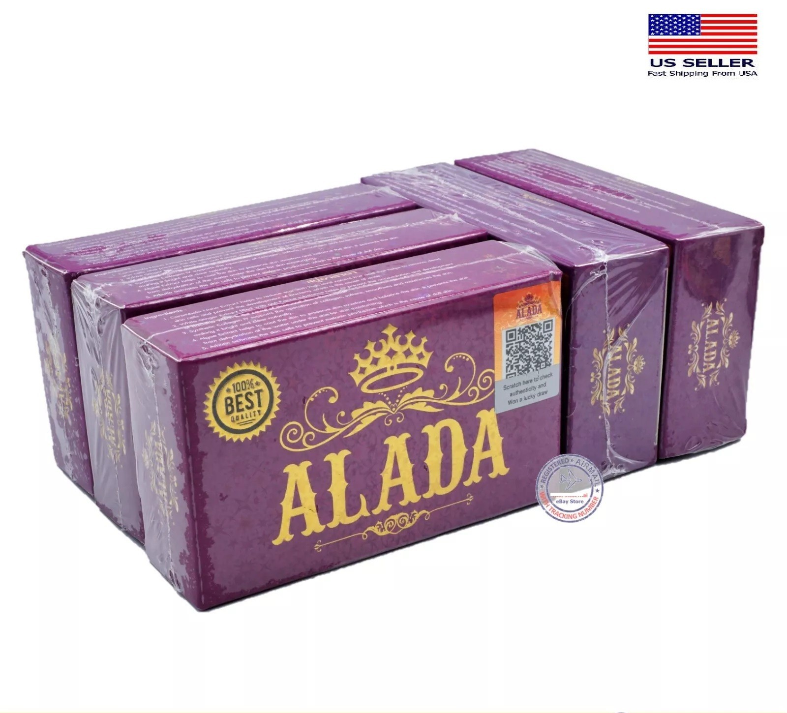 5pc ALADA Fast Whitening Soap Authentic Natural Bath Soap 160g USA SELLER