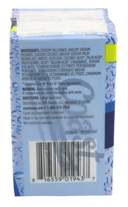 Coast Bath Bars Fresh Scent 4.12 Ounce 2 Count Bonus Size