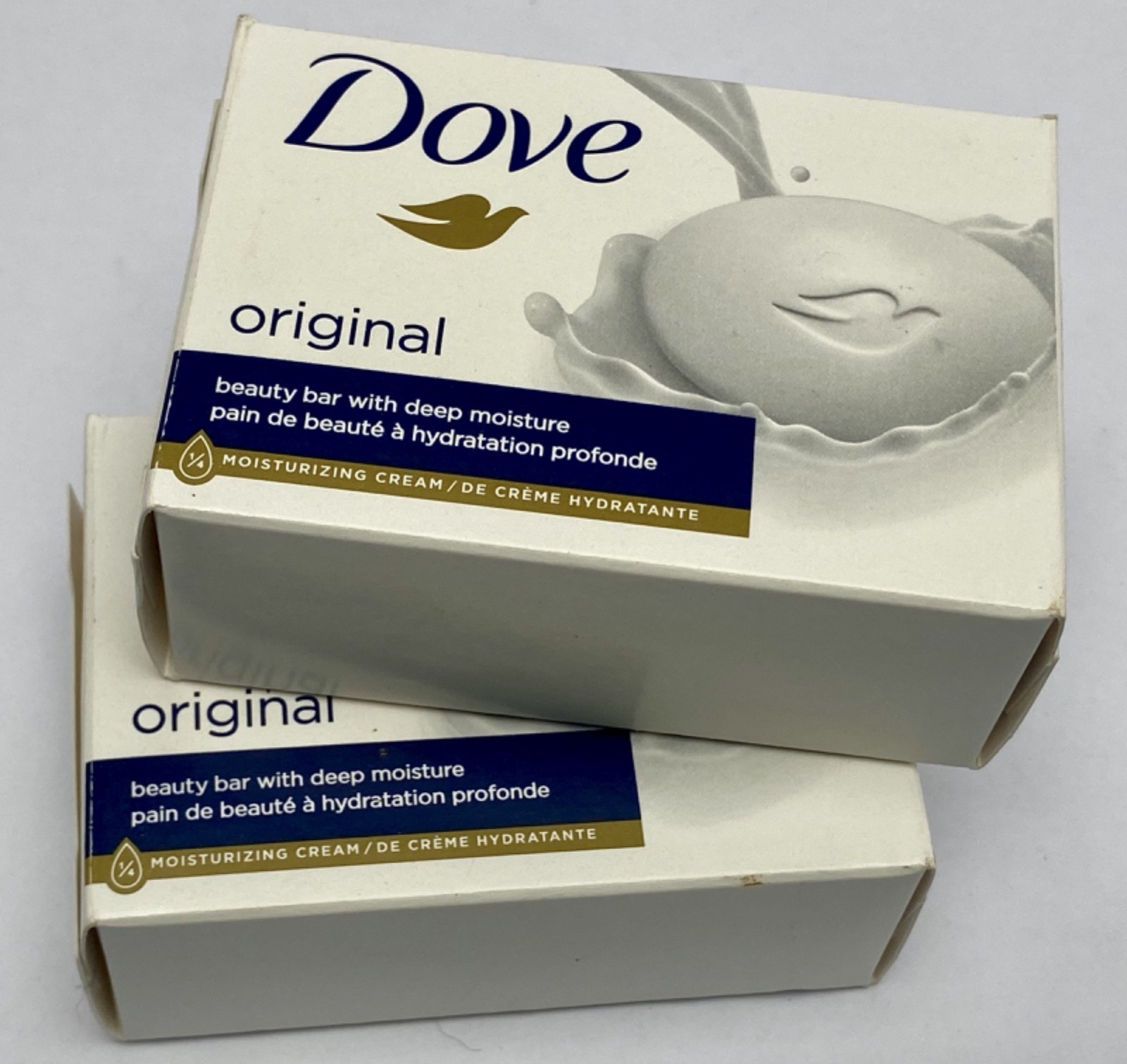 Lot Of Two DOVE White Bar Soap With Moisturizing Cream 3.75 oz 2 New Bars