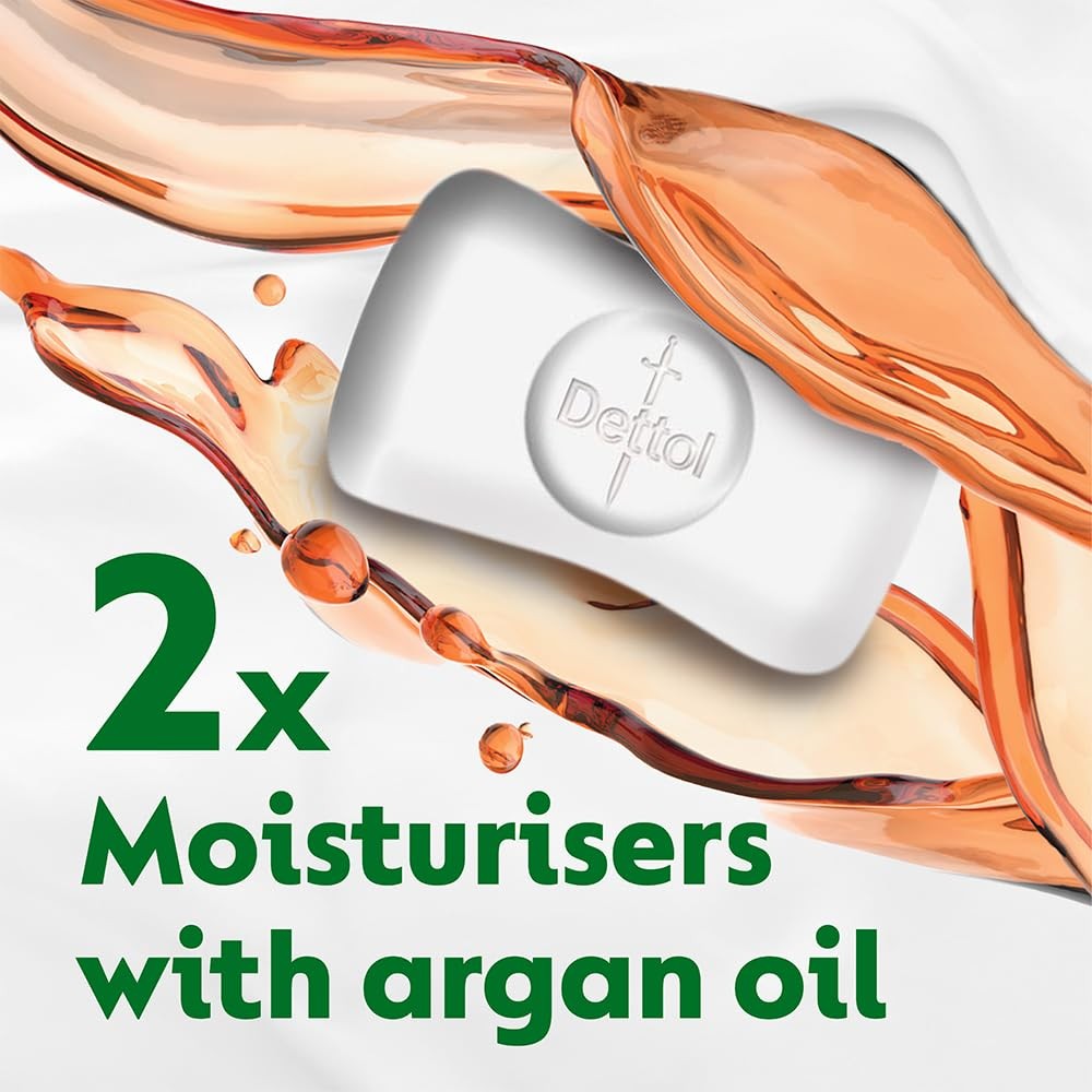 Dettol Skincare Moisturizing Soap Bar with Argan Oil, 400g, Pack of 4
