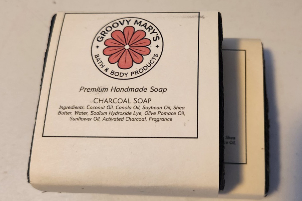 Soap Activated Charcoal Soap -2 Bars of Premium Handmade Bar Soap-Groovy Mary ‘s