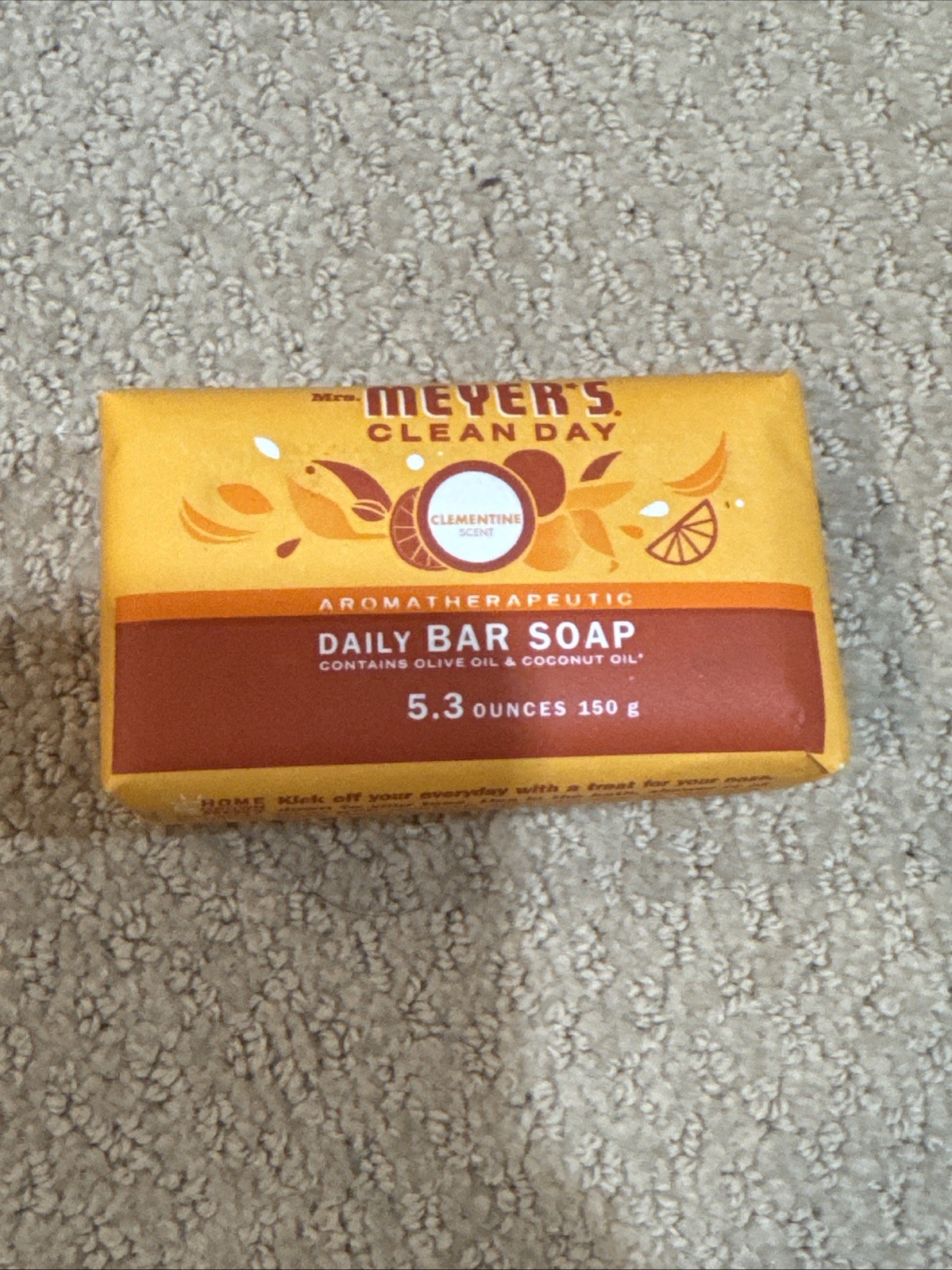5 Pack Mrs. Meyer’s Clean Day Bar Soap Clementine Scent, 5.3 oz