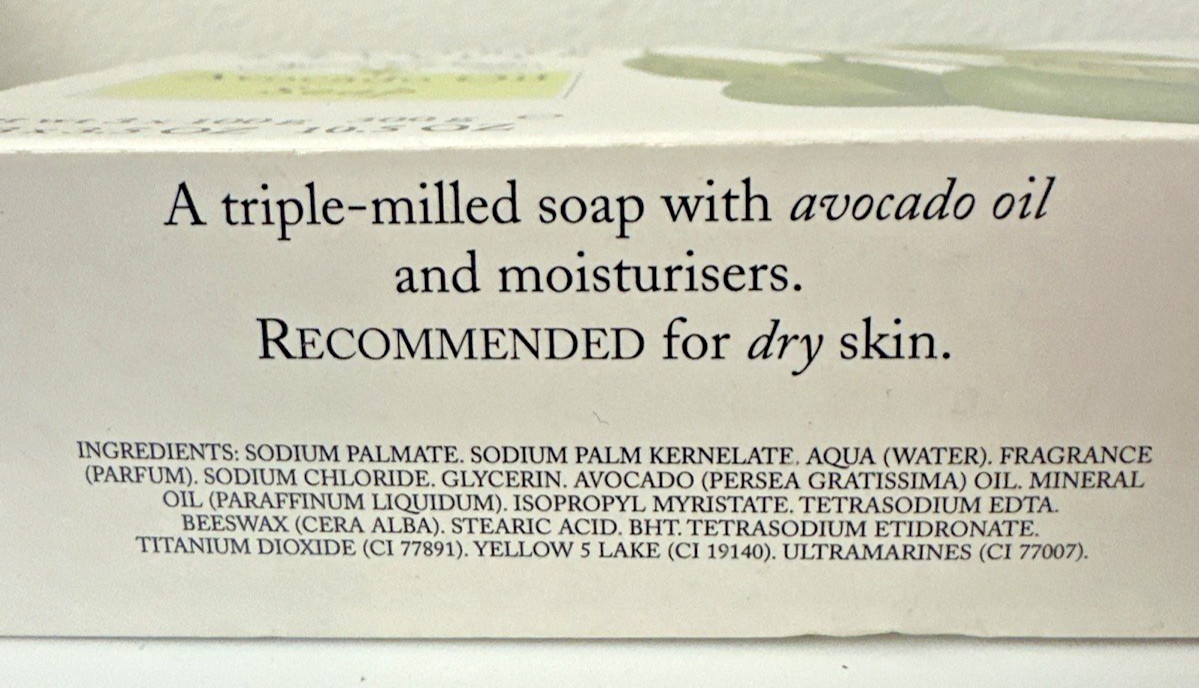 Crabtree & Evelyn AVOCADO OIL Soap Bars Set Of 3 VINTAGE 1995 Great Britain New