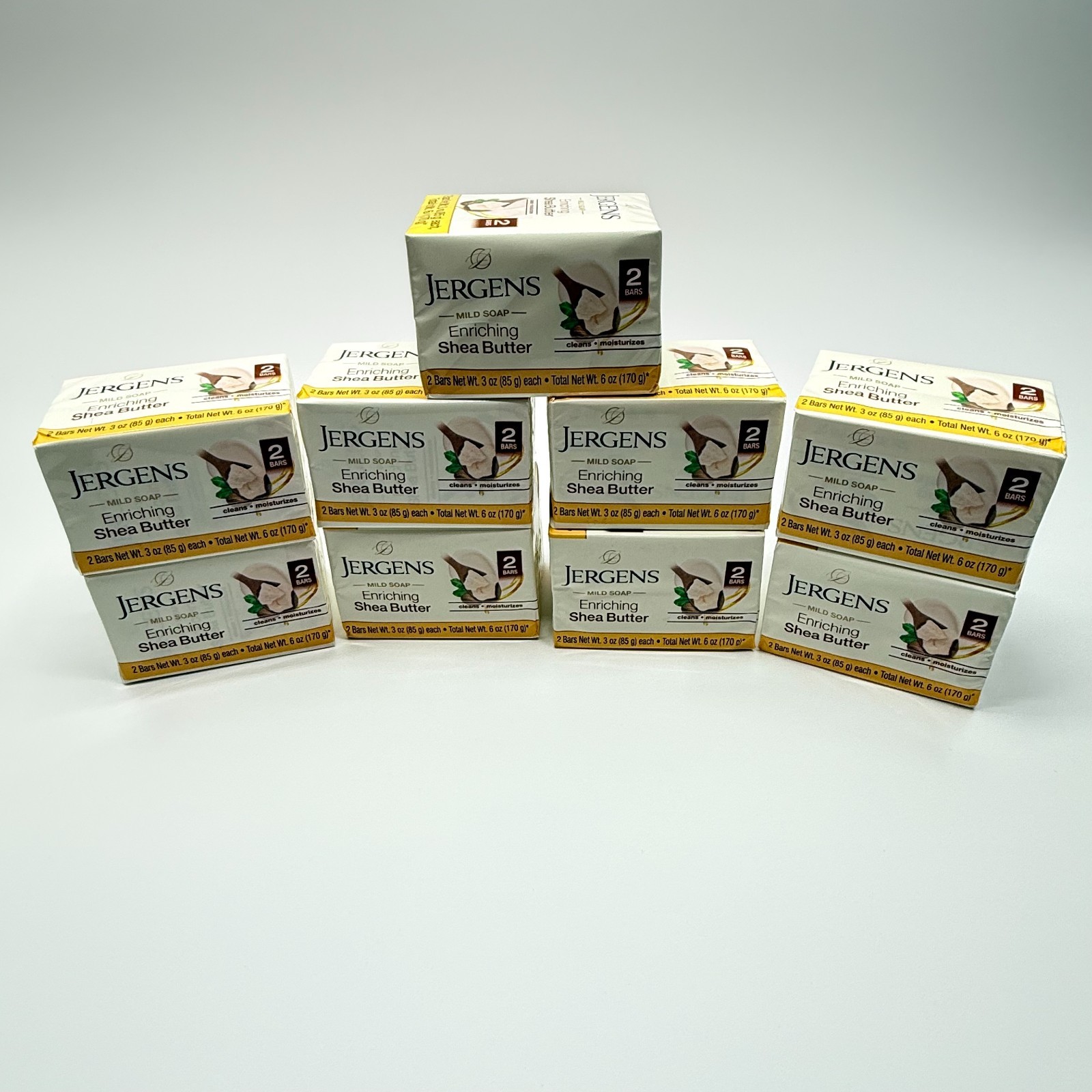 Jergens Bar Soap Shea Butter 9 Box Of 2 Pack 3oz each (18 total bars) 9/2025