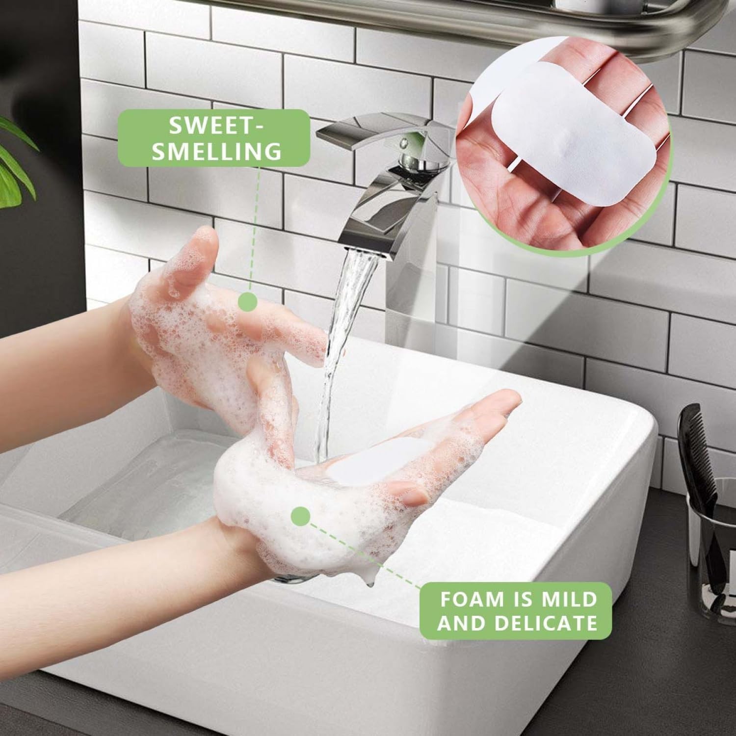 Biodegradable Mini Travel Soap Sheets – 300 Jasmine Scented Sheets for Camping