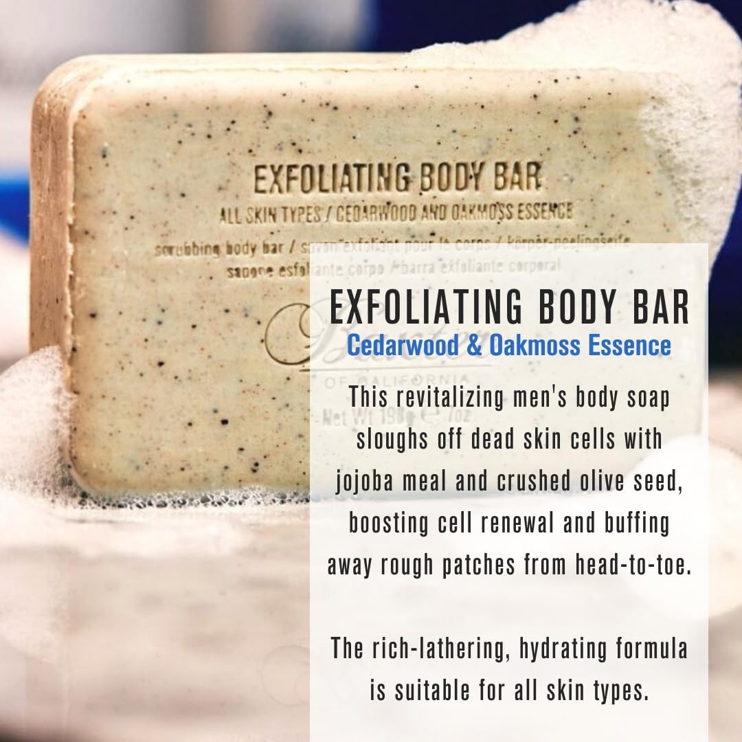 Men’s Exfoliating Body Bar Soap, Deep Cleansing & Moisturizing Formula with C…