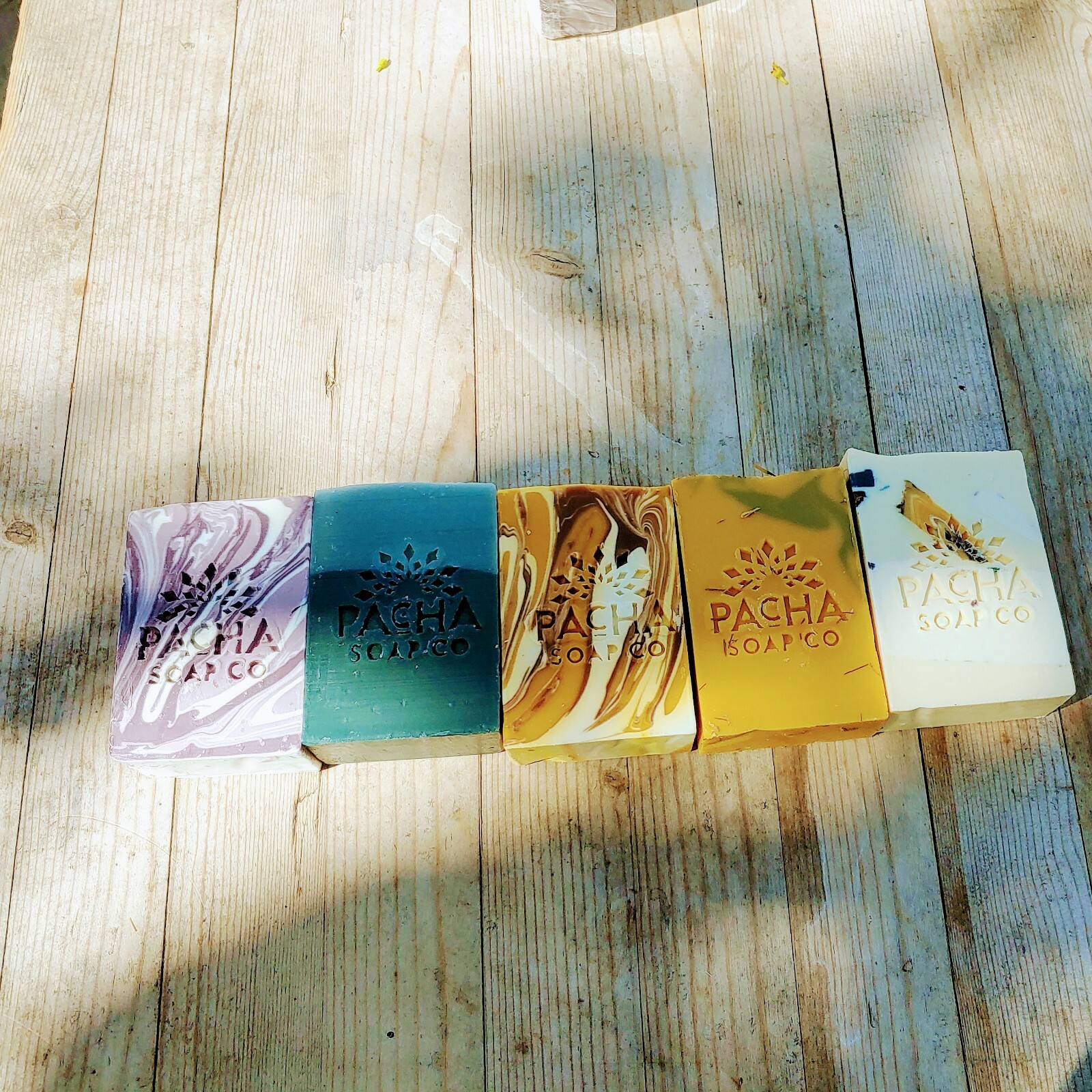 Lot Of 5- Pacha Soap, Almond Goat Milk, Salt & Kemp , French Lavender, lemongras