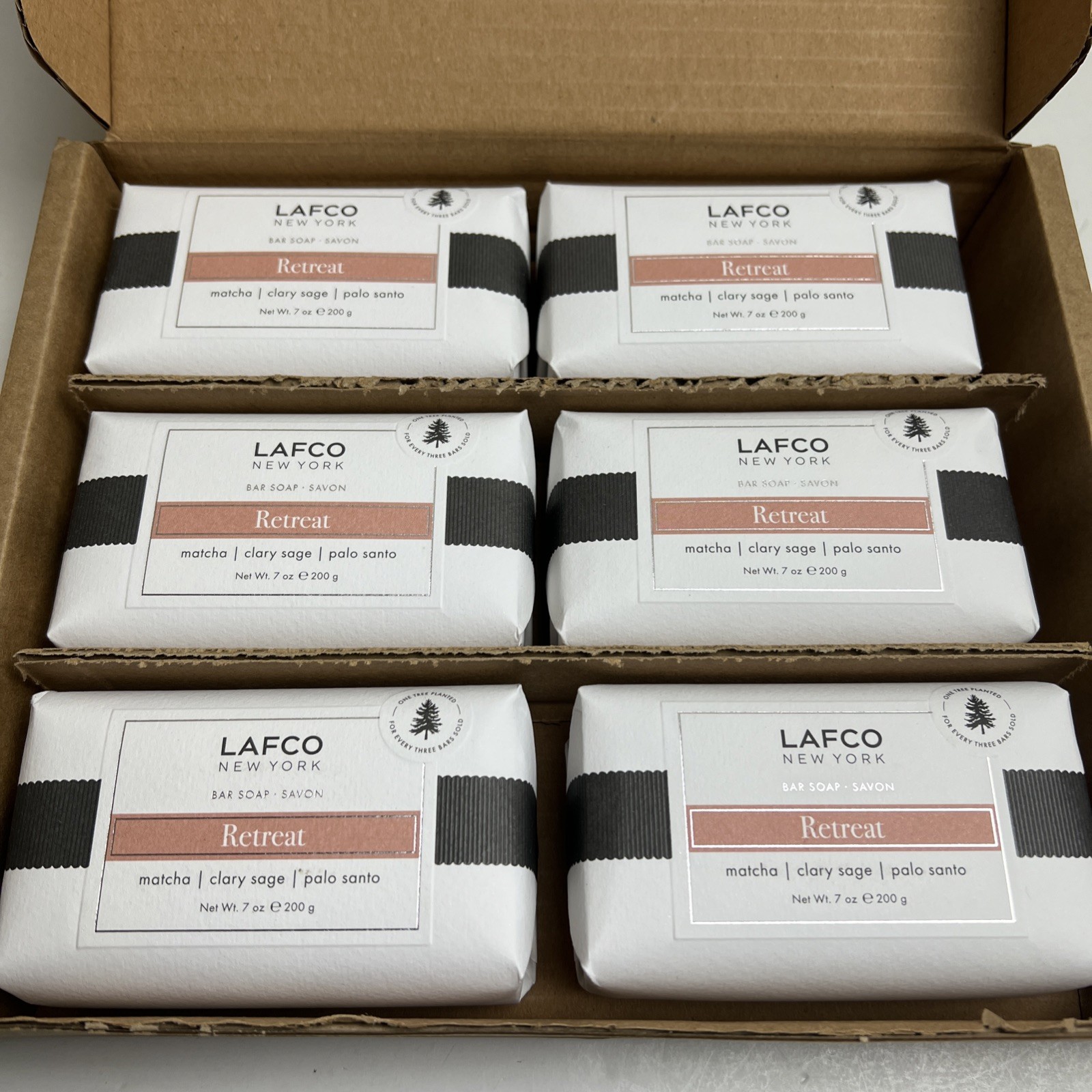 Lot Of 6 Lafco New York 7 oz Retreat Bar Soap 200g