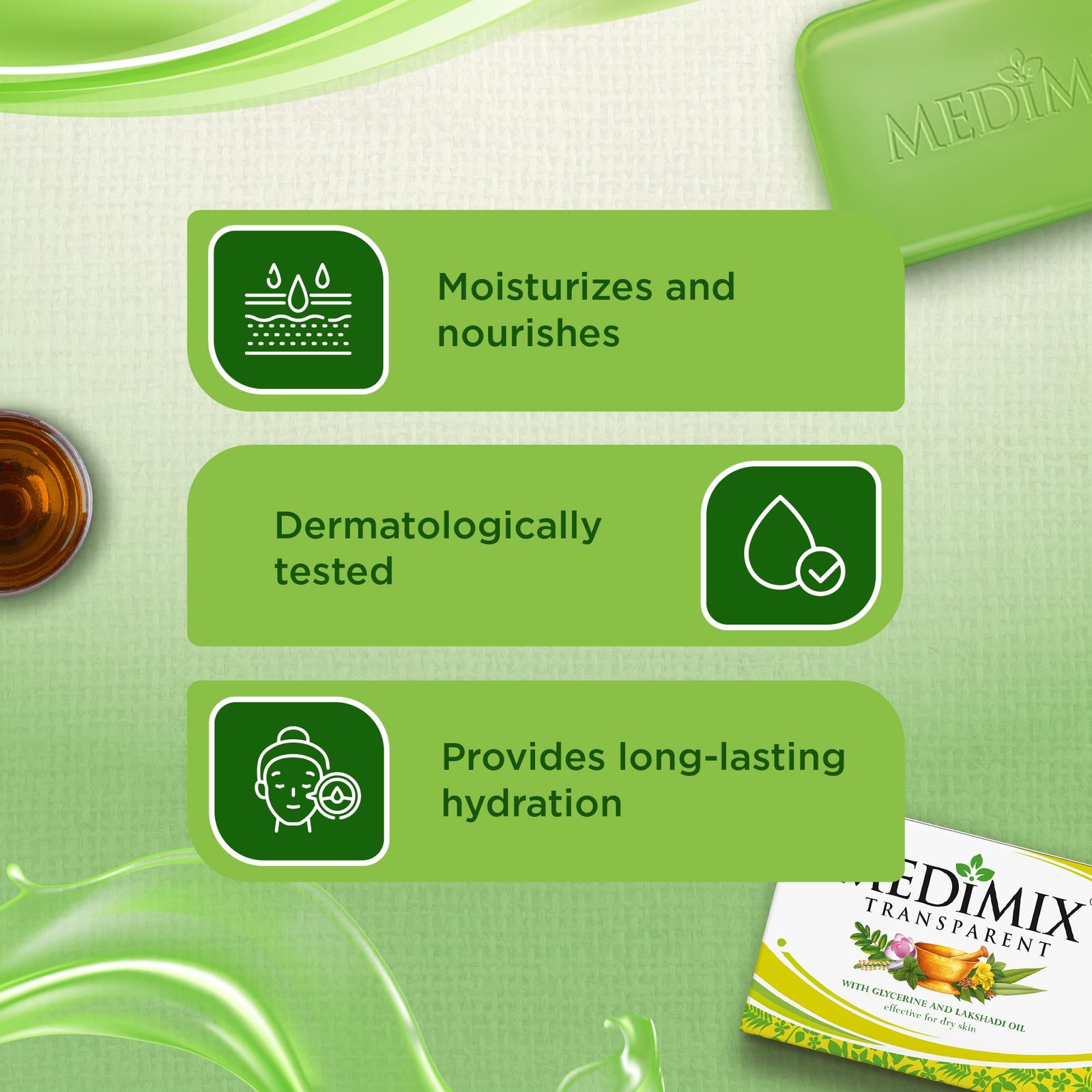 Medimix Ayurvedic Bathing Bar Soap 125g (4 Pack) – Glycerine & Lakshadi Oil