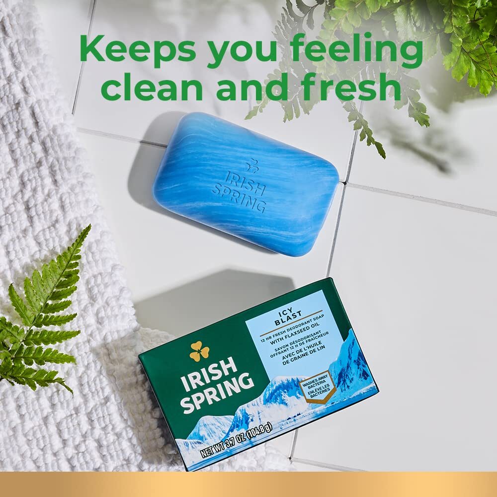 Icy Blast Bar Soap for Men,Smell Fresh and Clean 12 Hours, 24 Pack, 3.7 Oz