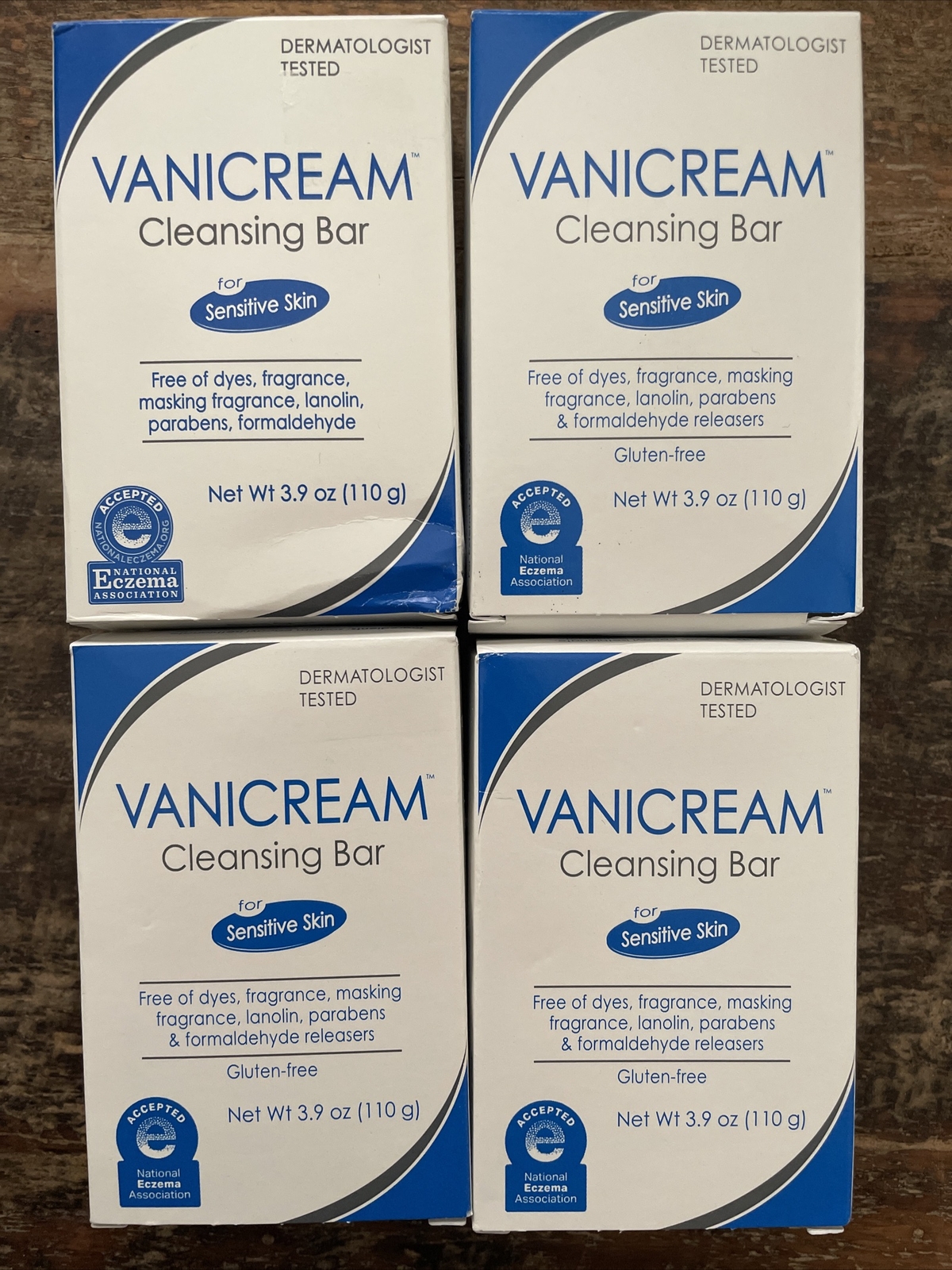 Vanicream Full-Body Cleansing Bar for Sensitive Skin – 3.9 oz – 4 Pack