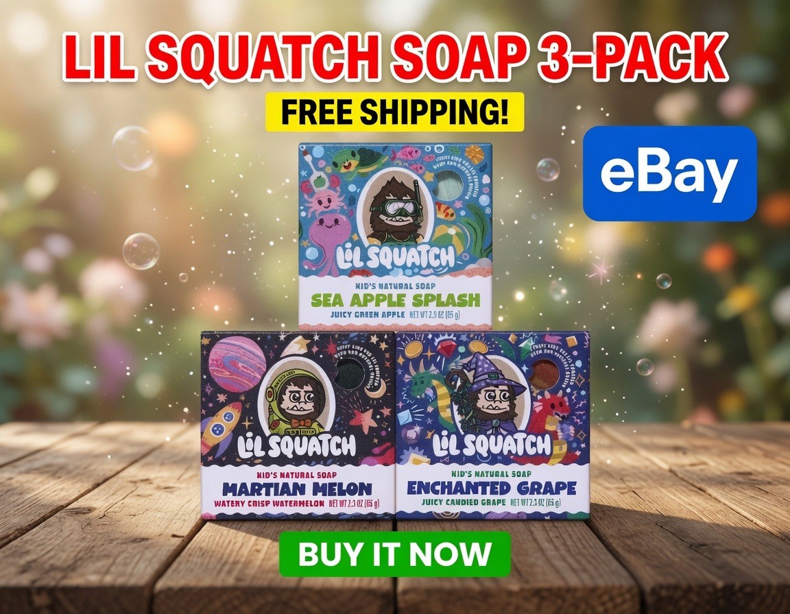 Dr Squatch Lil Squatch 3-Pack Kids SoapSea Apple, Martian Melon, Enchanted Grape