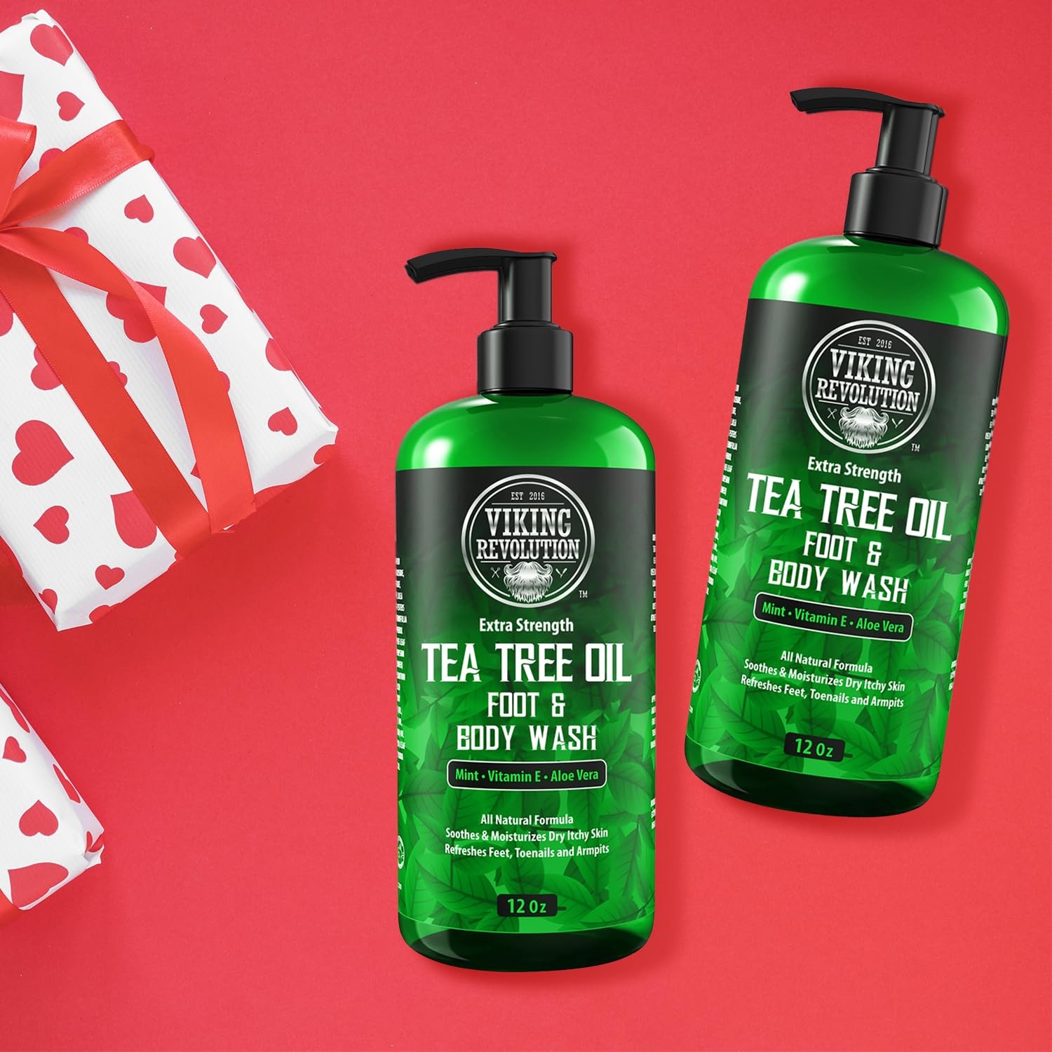 Viking Revolution Tea Tree Oil Body Wash Soap for Men – 12 Fl Oz (Pack of 2)