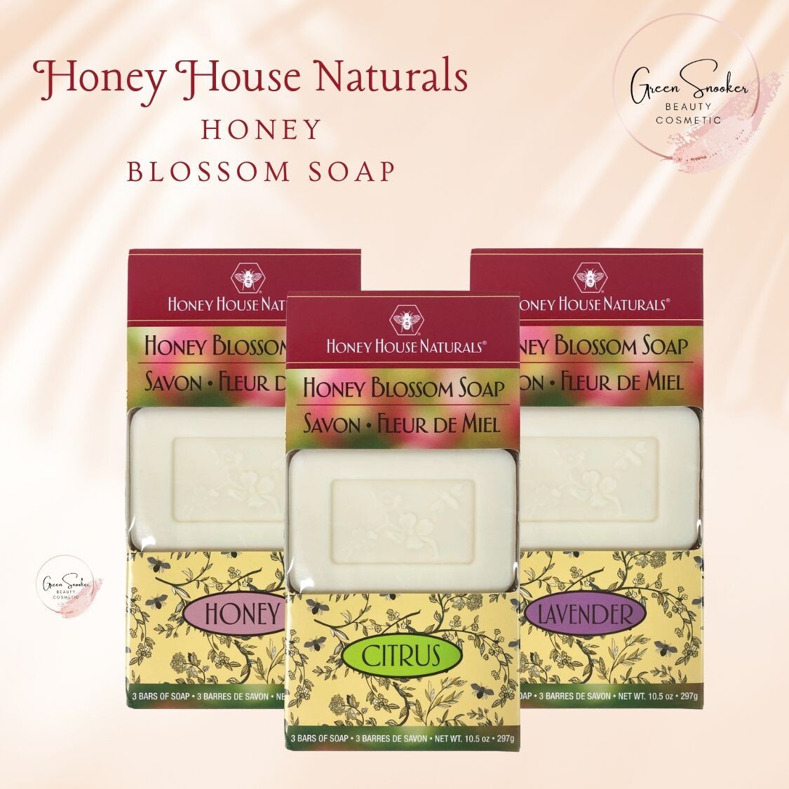 Honey House Naturals, 3 Bar Box Honey Blossom
