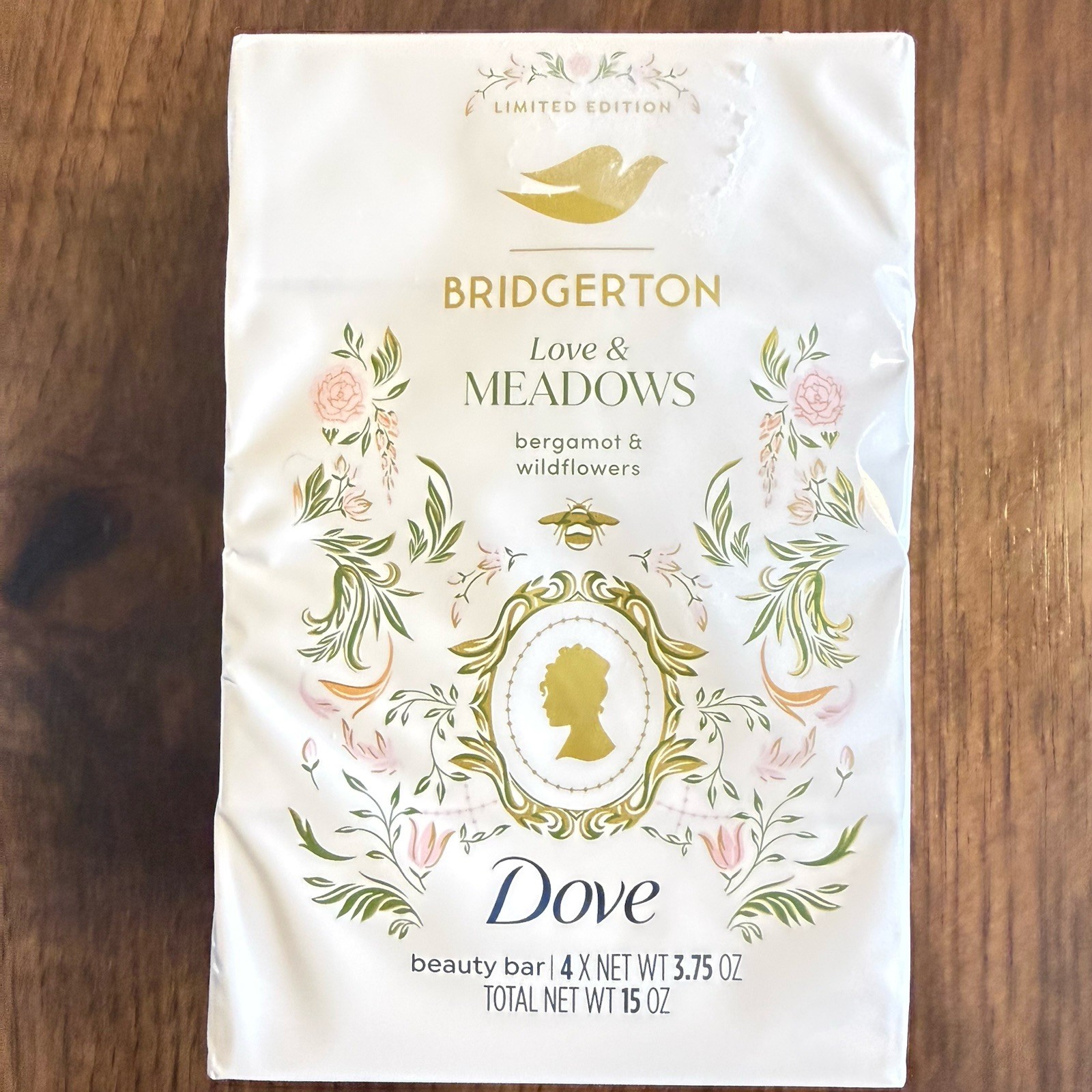 Bridgerton Dove Love And Meadows Bergamot Wildflowers Beauty Bar Soap 4 Bars Pkg