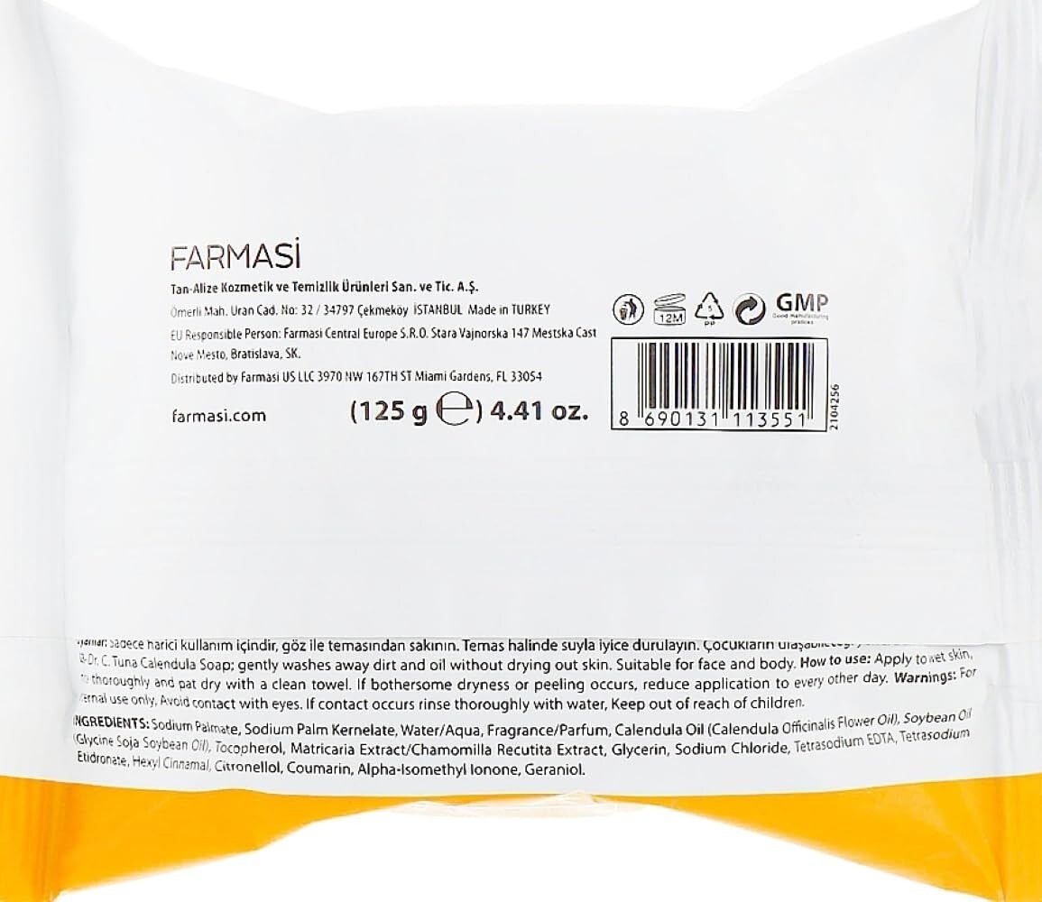 FARMASI CALENDULA SOAP 125gr 4.41oz SOAP BAR SAME DAY SHIPPING!!!