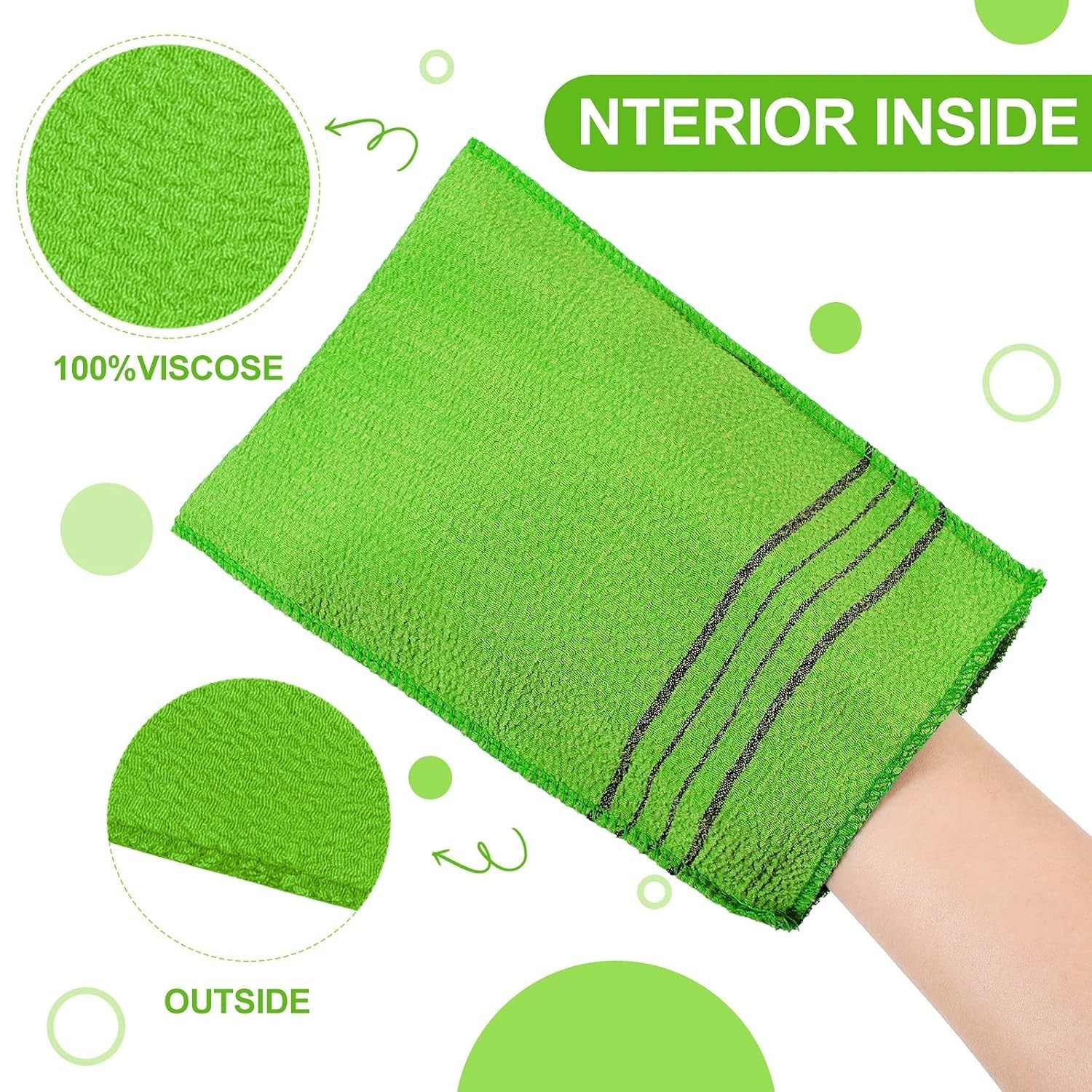 Korean Exfoliating Mitts 12 Small (Green, Yellow, Sky Blue, Pink)