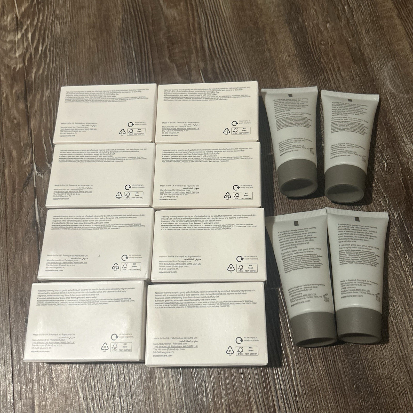 ESPA Bergamot Jasmine Bundle 8 Cleansing Bars + 4 Body Wash Luxury Soap New