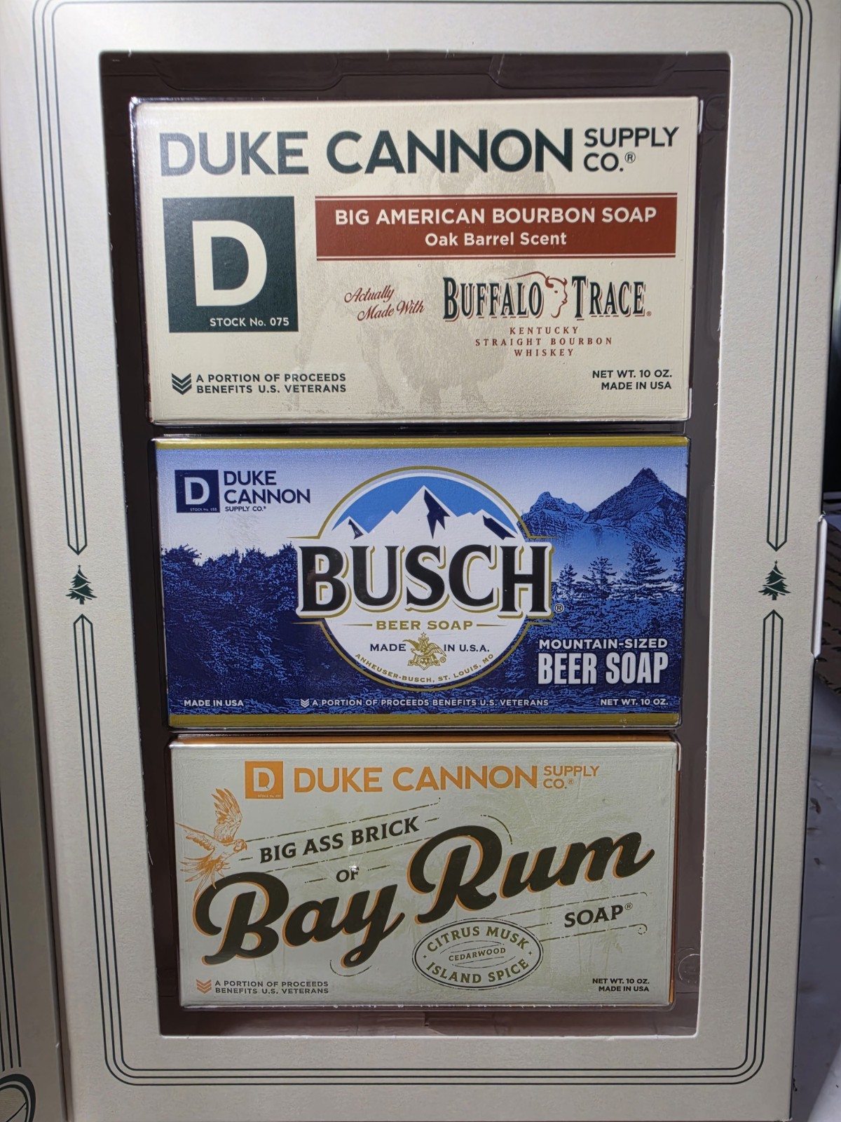 Duke Cannon Supply Co 3 Pk. Bar Soap Jingle Booze Set 10oz Christmas Limited