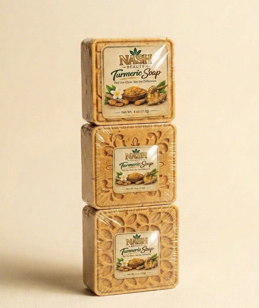 NASH Beauty Turmeric Soap Bar 4oz Handmade Glow Soap for Face & Body