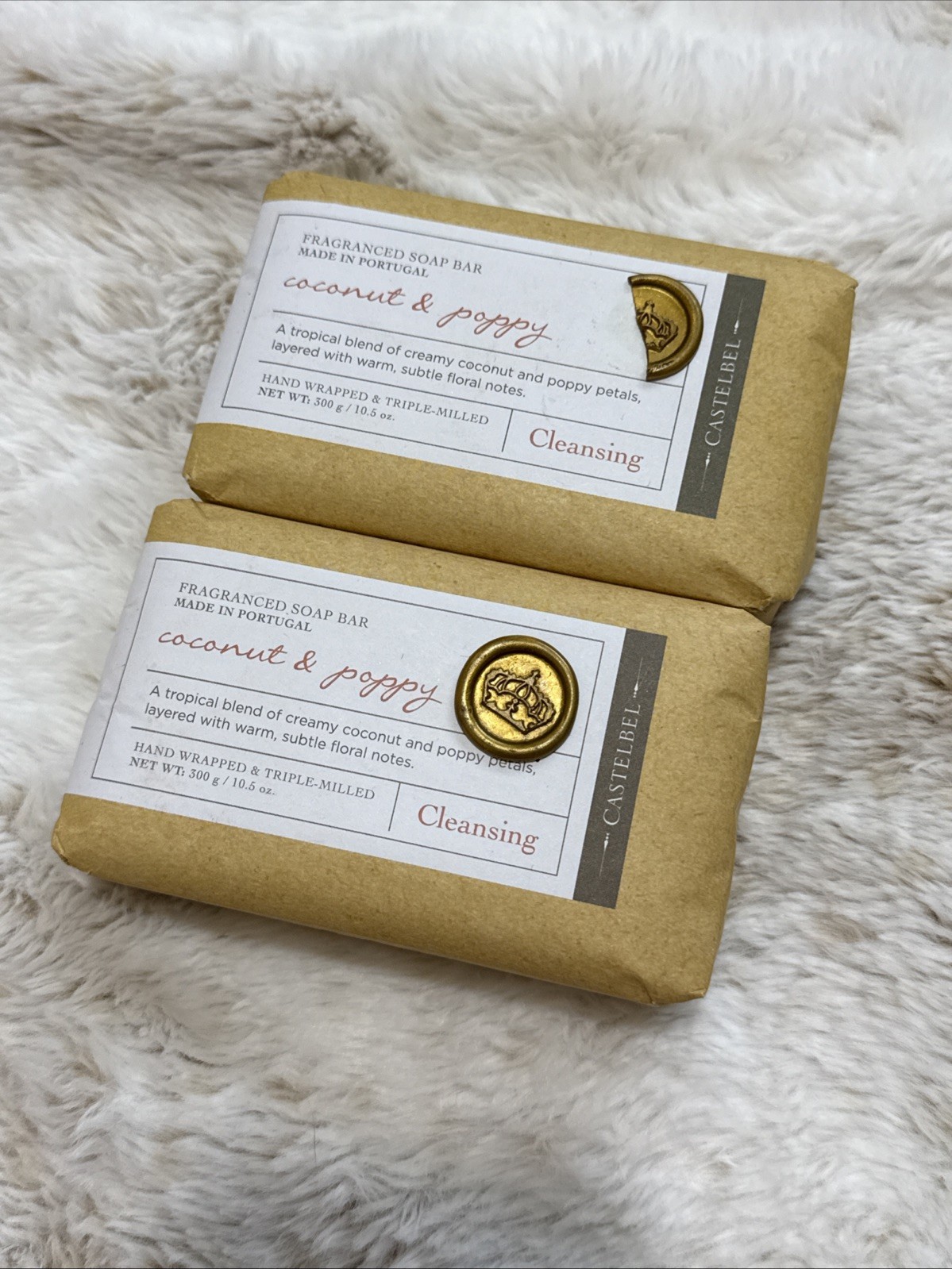 Castelbel Porto Coconut & Poppy Fragranced Soap Set | 2 x 10.5 oz | Portugal