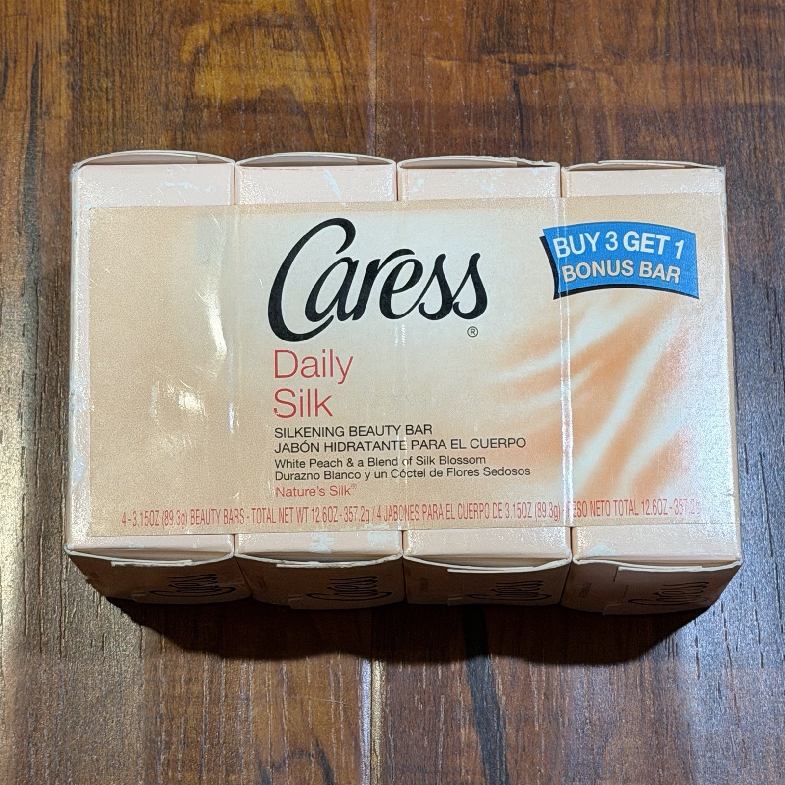 Vintage 4-Pack 1995 Caress 3.5 Oz Bath Oil Body Bars Original Peach Soap – NOS