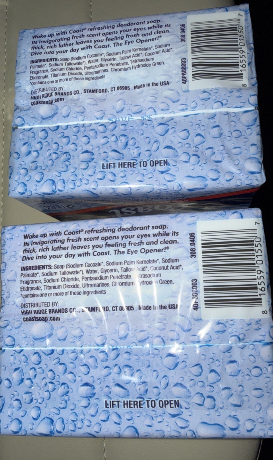 6 bars Coast Deodorant Bar Soap Fresh Scent 4.12 oz Each Eye Opener