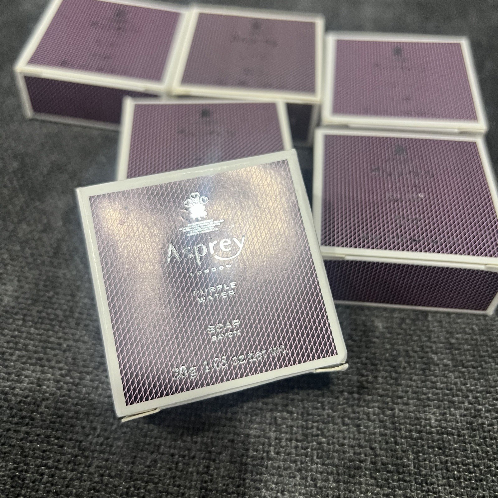 Lot of 6 Asprey London Purple Water Soap 30g/ 1.05oz NIB Discontinued EXP:2020