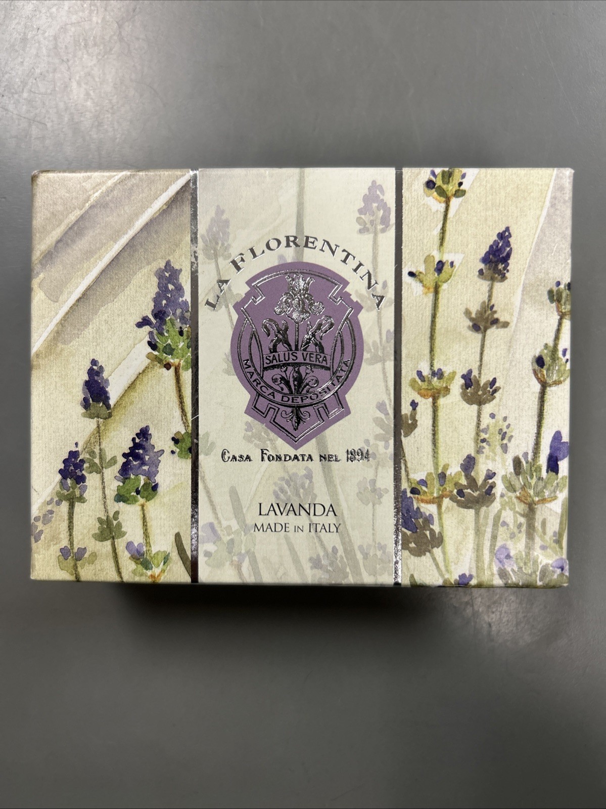 La Florentina Italian Lavender Luxury Soap 2 Bar Gift Set NIB Factory Sealed