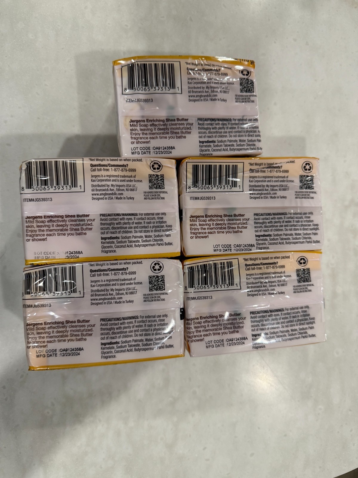 NEW JERGENS 5 boxes 2-BARS 3 Oz. in each box (85g) Bars SHEA BUTTER bar Soap🫧.