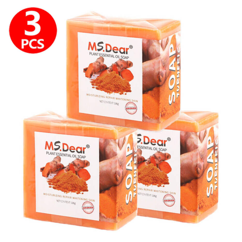 Dark Tumeric Soap Skin Whitening 1-3X Spots lightening Acne Brightening Turmeric