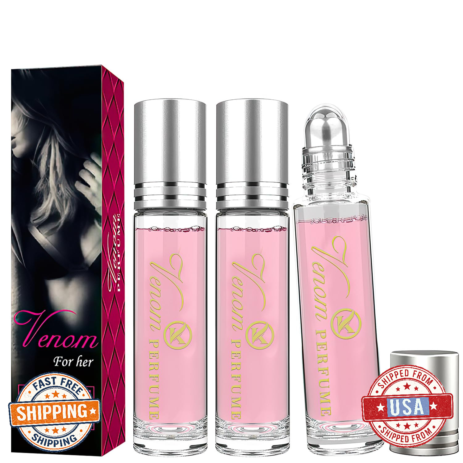 Lunex Phero Concentrated Pheromone Perfume for Women, Long-Lasting, 3-Pack