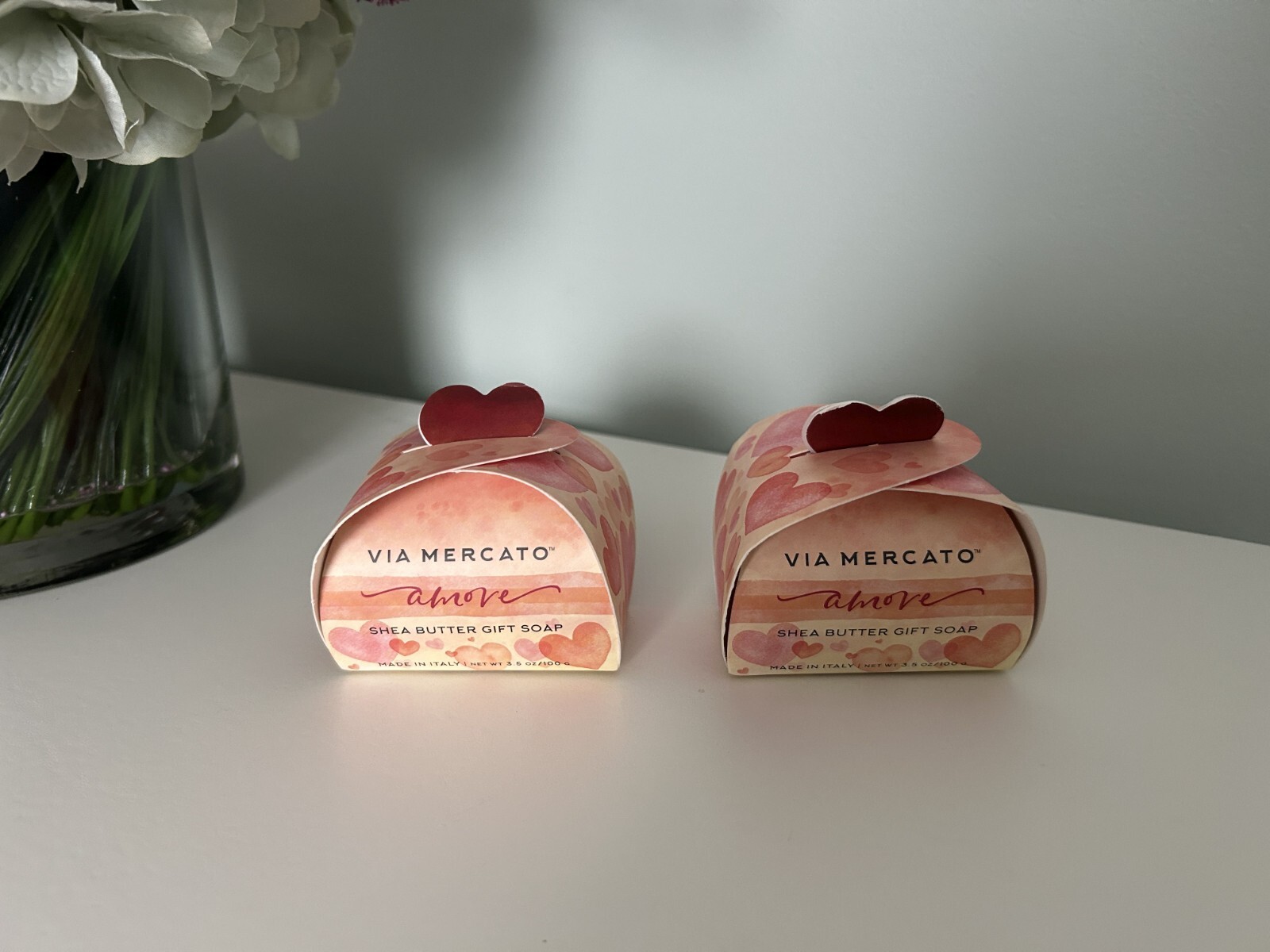 Amore Soap Shea Butter Gift Soap Bar with Gift Box, Blackberry, Set of 2, NIB