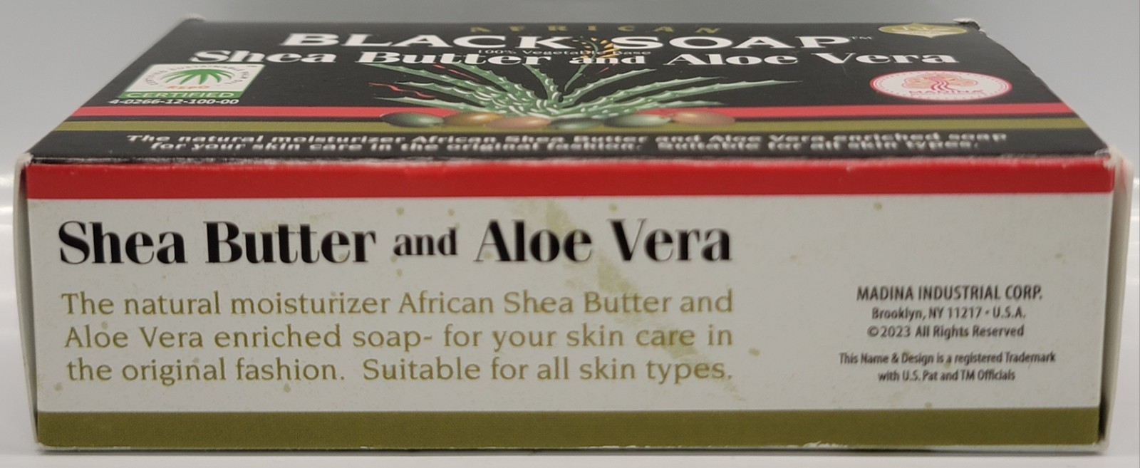African Black Soap Shea Butter Aloe Vera 3.5 oz Bar 100% Vegetable Base Soap