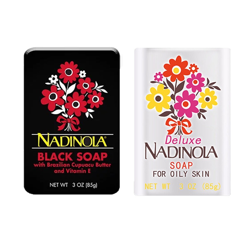 Nadinola Black Soap & Deluxe Soap For Oily Skin Set 3oz Each Bar