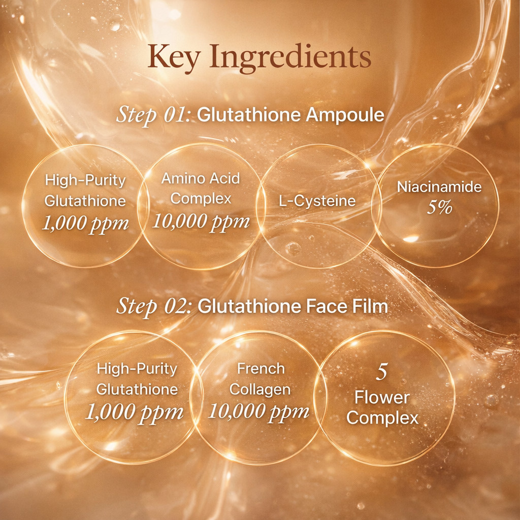 House Of B Glutathione 2 Step Face Film Mask 12Ct Brightening Anti Aging