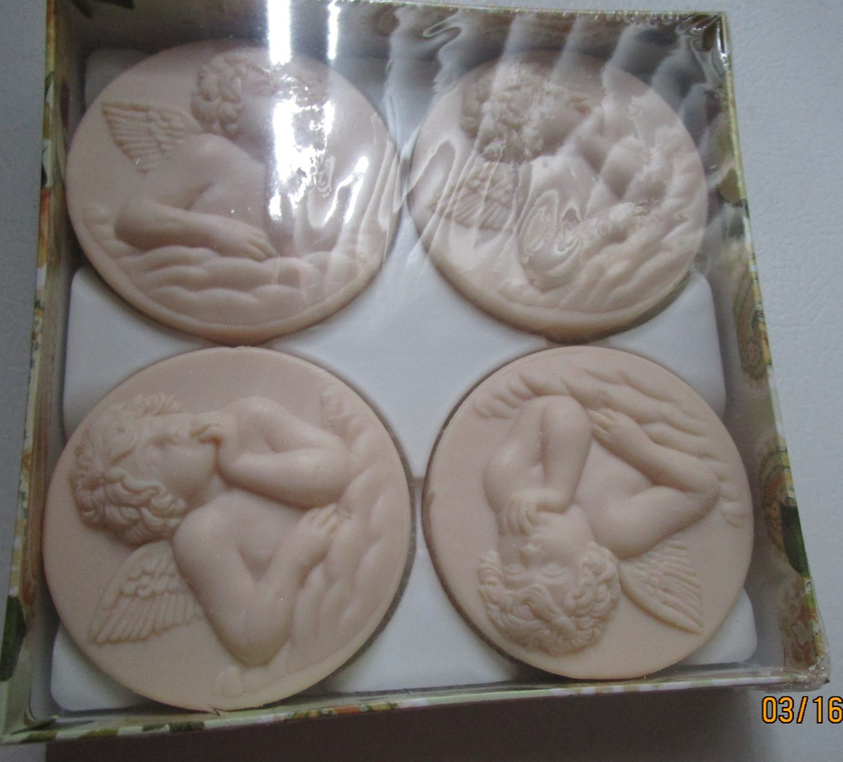 New SAPONIFICIO ARTIGIANALE FIORENTINO Cherub Box of 4 Soap Bars 4.40 oz each