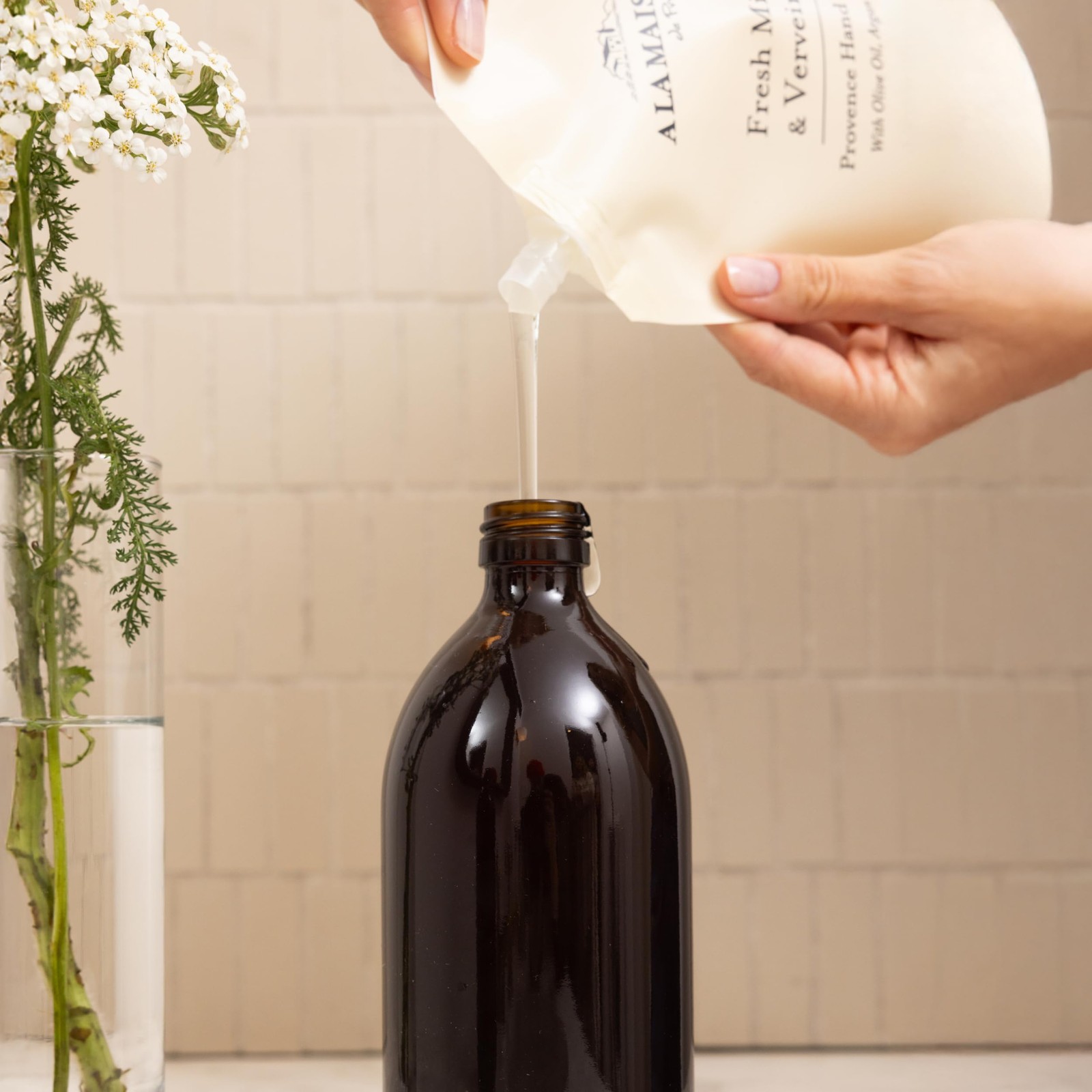 Hand Soap Refill Pouch – White Tea & Rose – Liquid Hand Wash Refill, Eco-Frie…