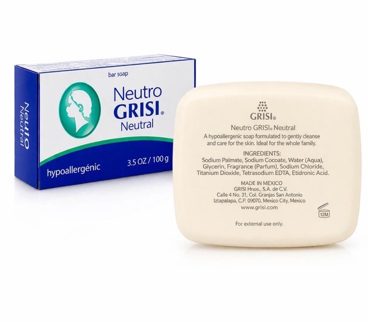 6 Pack Neutral Soap, Jabon Neutro, Grisi 3.5 Oz. X 6 Units