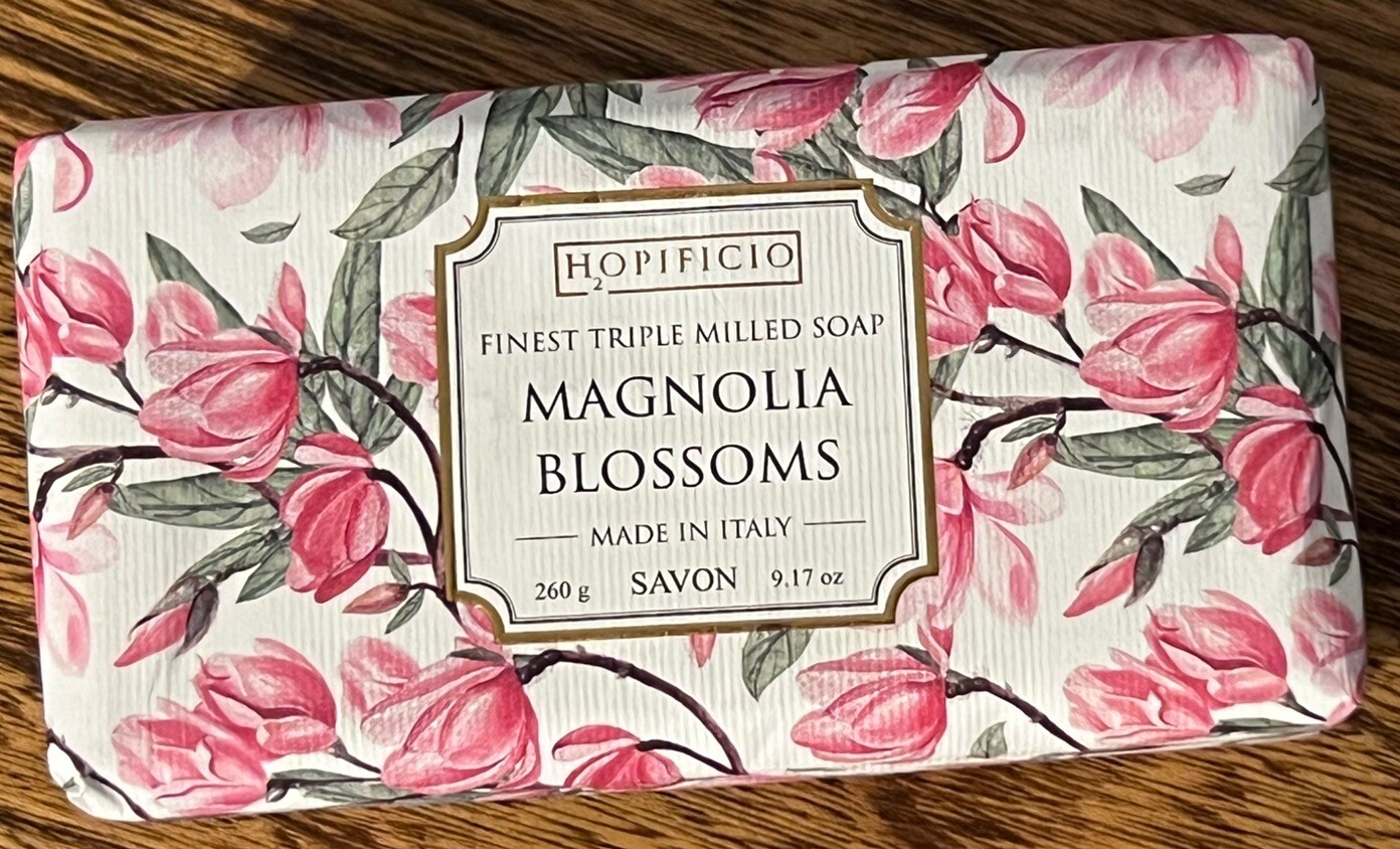 2 Bars (9.17 oz ea) Hopificio Bar Soap Classic Magnolia Blossoms Made in Italy